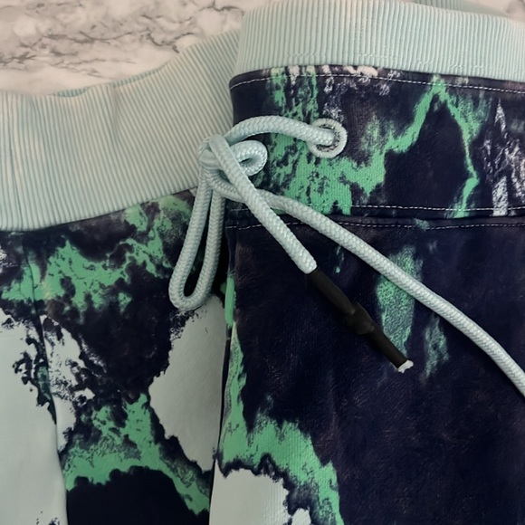 Joy Lab Green Purple Blue Marbled Galaxy Tie Dye sweatpants M - Picture 2 of 5